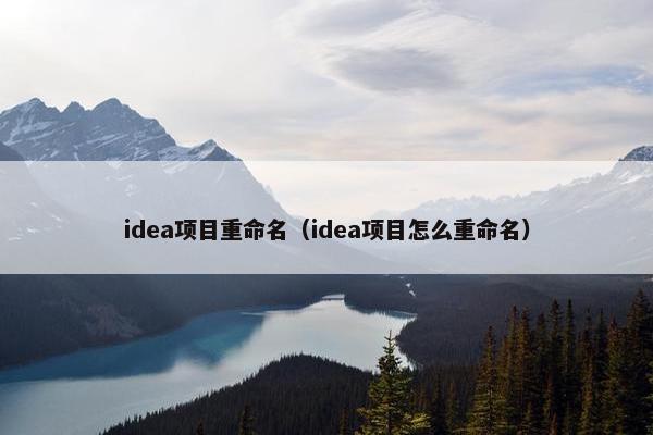 idea项目重命名（idea项目怎么重命名）