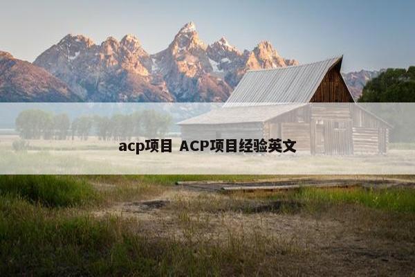 acp项目 ACP项目经验英文